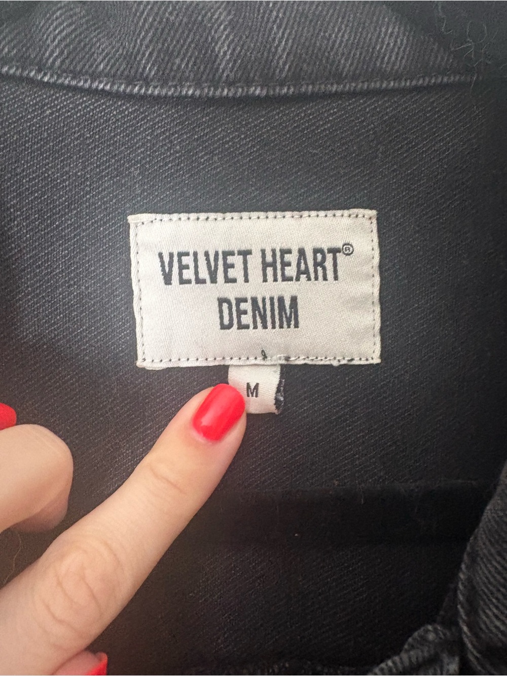 Velvet Heart Washed Black Denim Jacket with Patch Pockets - Picture 2 of 4
